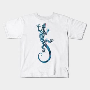 Ornate Gecko Colorful Lizard Illustration Kids T-Shirt